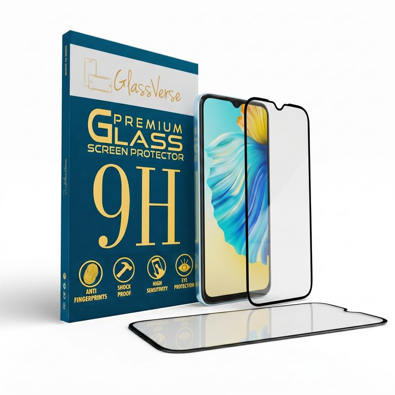 Image of GlassVerse 9H Gorilla Tempered Glass for Tecno Spark 8P | HD Clarity Screen Protector, Ultra Strong 9H Protection, Edge to Edge, Case Friendly, Hassle-less Installation Kit Included. (Pack of 2)