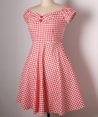 Image of YARN & INK Retro Swing Dresses for Women 1950s Vintage Rockabilly Clothes Pinup Clothing Cocktail Party Dress