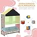 Imagen de ZONEKIZ Estantería para Juguetes Organizador Infantil con Pizarra Pintable Estantes Abiertos y 2 Cajas de Tela no Tejida Extraíbles para Sala de Juegos Habitación Guardería 62