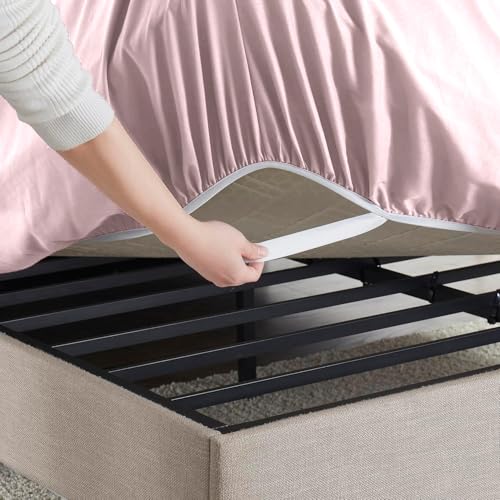 Image of Hearth & Harbor Extra Deep Pocket Twin Fitted Sheet - Fits 18 to 24 Inch Mattress - Ultra Soft 1800 Microfiber, Wrinkle-Free & Breathable - Hotel Luxury Fitted Sheet Only, Peach Beige
