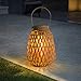 Afirst Solar Lanterns Outdoor, Rattan Hanging Solar Lights Natural Bamboo Waterproof Decorative Lanterns for Yard, Patio, Lawn,Pathway, Landscape, Garden Decor Mother's Day Gifts