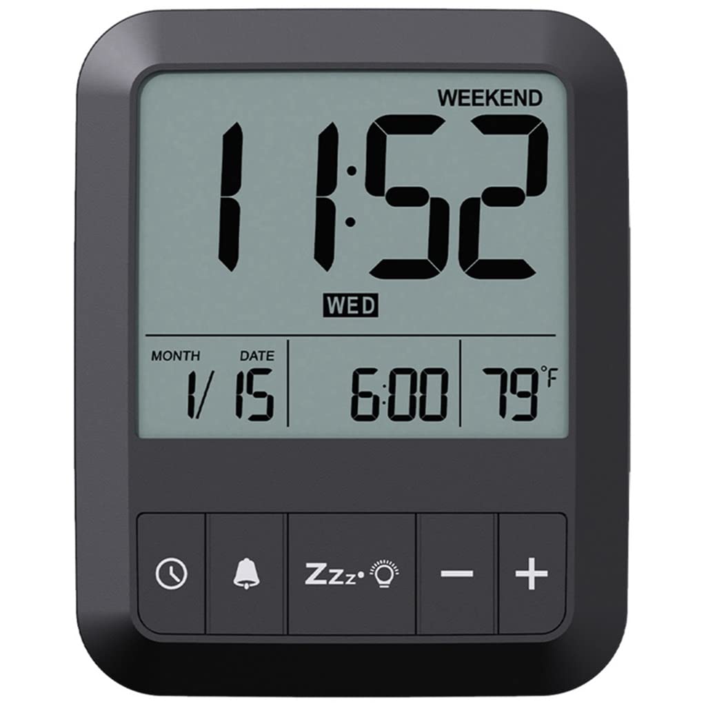 HRWLY Portable Travel Alarm Clock Rectangular Student Bedside Large Screen Display Silent Digital Electronic
