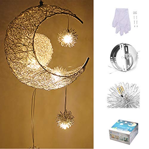 Ddsky Led Pendant Light, Modern Moon Star Shape Led Pendant Lamp Chandelier Ceiling Light Creative Led Lamp Fixture For Kids Child Bedroom Living Room Home Decoration, Warm White #TOP4