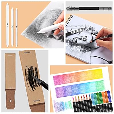 96pcs Colored Drawing Pencils Kit Sketching, Graphite Pencils With Convenient Case, Ideal School Art Supplies Gift for Artists Adults Teens Beginner, Ideal for Shading, Blending,Art Supplies Set,
