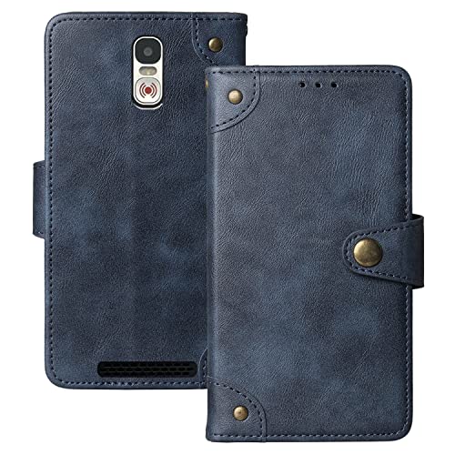 Anybird Retro Flip Blau Echt Leder Tasche Hülle Für Swissvoice G55 5