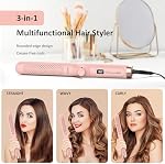 MESCOMB Dual Voltage Flat Iron Hair Straightener and Curler 2 in 1,Professional Hair Straightening and Curling Irons with Cooling Air Vents to Lock in Style,1.2 Inch Ionic Curling Wand,5 Temp 280-430℉