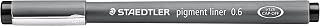 STAEDTLER Pigment Liner 308 Fineliner – Schwarz, 10 Stück, 0,6 mm