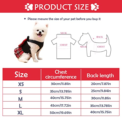 Dafuen Dog Dress Harnesses With Leash Set Jk Plaid Puppy Girl Skirt Doggy Dresses With Leash Ring Bunny Doggie Clothes For Small Medium Dogs Outfits Cat Apparel (Large, Red,Purple) #TOP4