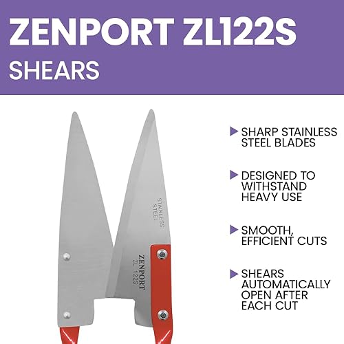 Miniatura 9 de Zenport ZL122G - Cizalla de cebolla y oveja resistente ergonómica hoja de acero al carbono de 65 pulgadas 13 pulgadas de largo