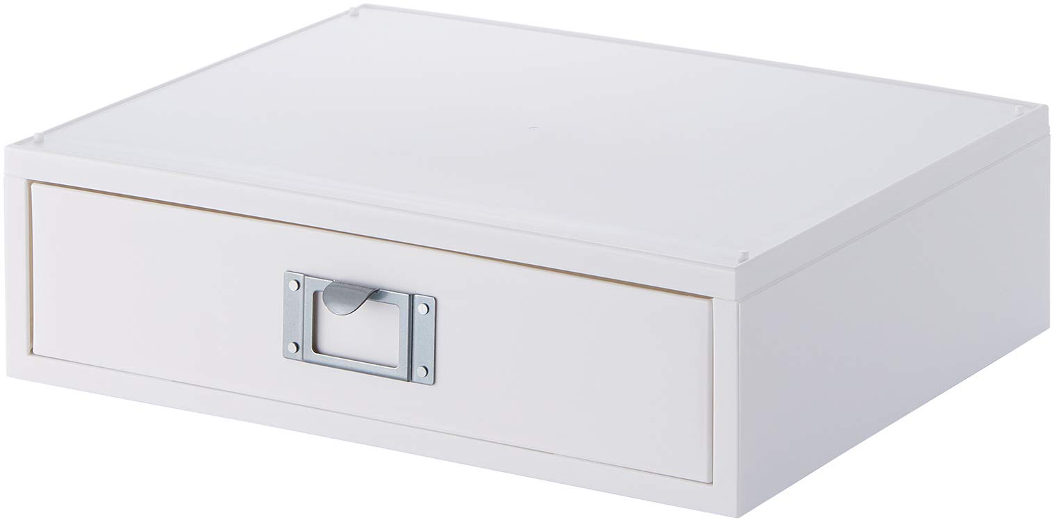like-it MX-50R Storage Case, A4, File Unit R, Document Case, Horizontal Type, 1 Tier, Approx. Width 13.3 x Depth 10.9 x Height 3.9 inches (33.7 x 27.7 x 9.8 cm), All White, Opaque, Made in Japan, Tabletop Storage, A4 Size, A4 Copy Paper