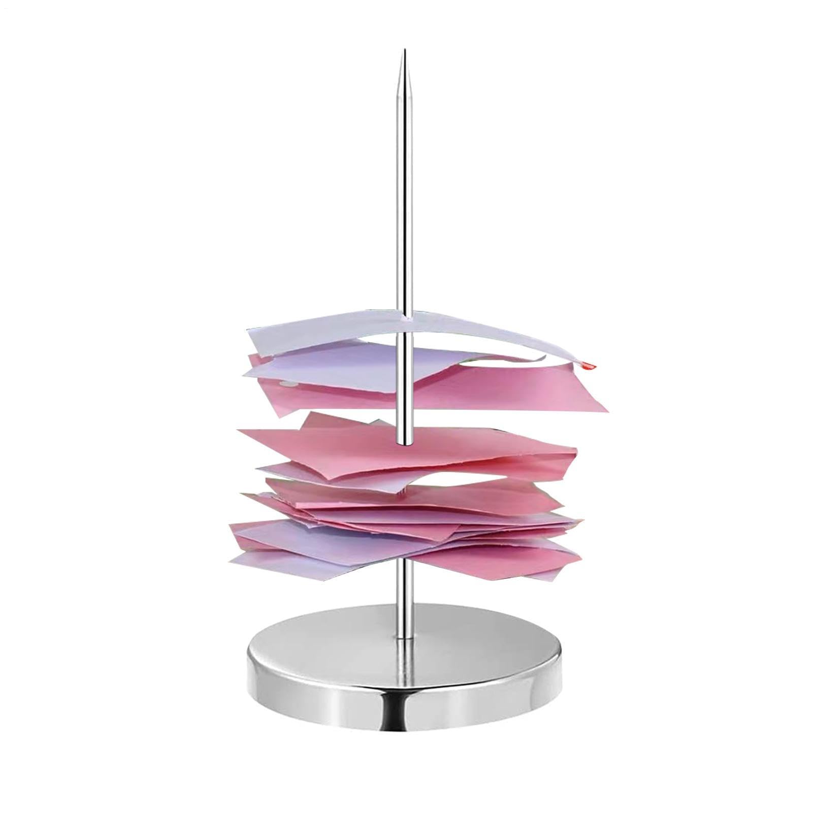 Sujeta-recibos de escritorio - Pincho para facturas de acero inoxidable, pincho para papel de tickets duradero | Organizador de recibos de estilo clásico con base estable para restaurantes, mostradore