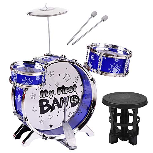 JJmooer Niños Niños Principiantes Set de batería de jazz Batería de 3...