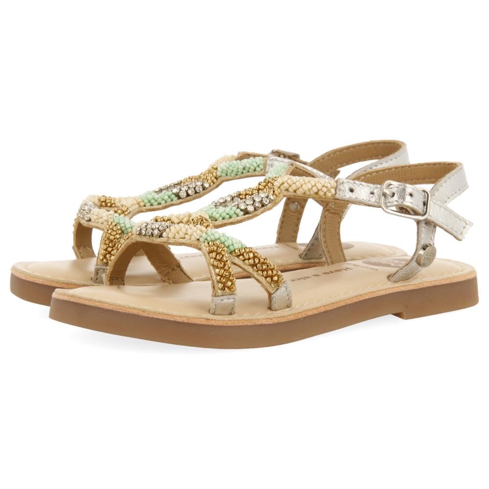 GIOSEPPO Dixmont Girls Flat Sandals, metallic silver, 2.5 UK