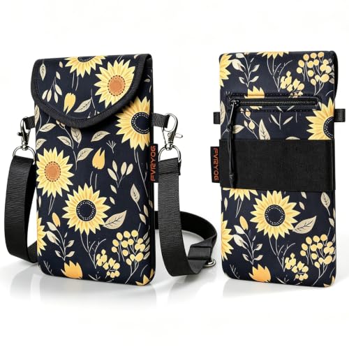 Image of Neoprene Phone Sleeve Pouch Case Bag for Men Women w /Crossbody Strap /Neck Lanyard for iPhone 17 /16 /15 /14 Pro Max, Samsung S25,Pixel 10