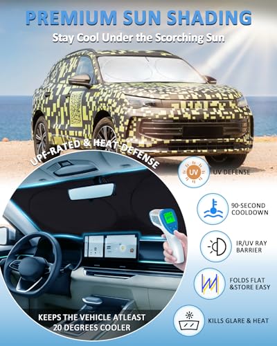 Image of Windshield Sun Shade for Volkswagen VW Tiguan 2018-2024 2025 2026 Sunshade | Window Shade Foldable Sun Protector Block UV Rays Car Accessories