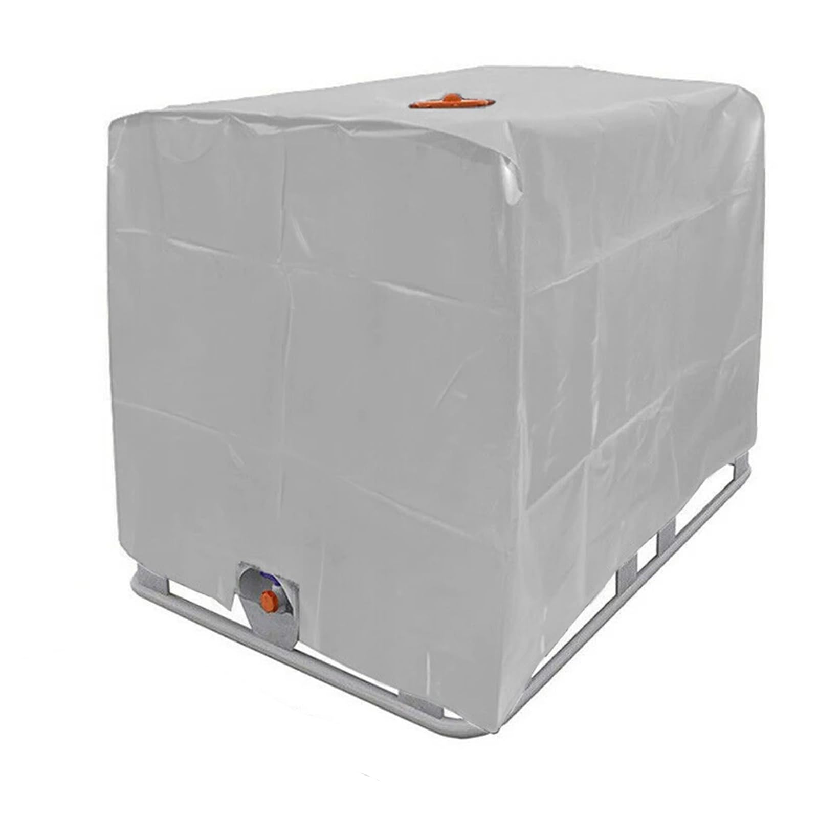 DFANCE IBC Tote Cover,IBC Container Cover,210D Water Tank Cover,Outdoor Garden Water Tank Cover for 1000L Outdoor Rain Barrel Water Tank,dust-proof,Waterproof,Sun Protection(Color:Silver)
