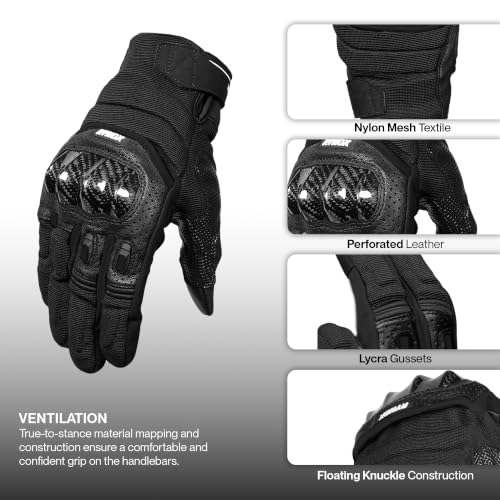 Image of Rynox Striker GT Short-Cuff Motorcycle Gloves | All Black, Medium
