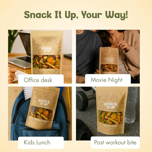 Image of Snack It Up Vacuum Cooked Mix Vegetable Chips 90g | 9 Real Dehydrated Vegetables | Healthy Snacks | Guilt-Free & Oil-Free | Vegan, Gluten Free, Keto Friendly
