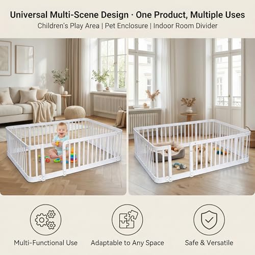 Parc pour bébé avec barres sécurisées de 7 cm et bords arrondis GOWE - 5