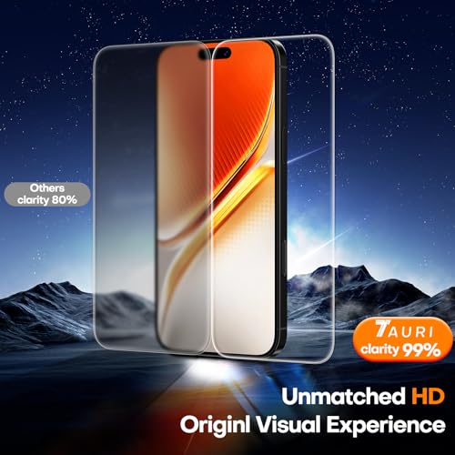 Image of TAURI 3 Pack for iPhone 17 Pro Screen Protector 6.3 inch with Auto-Installation Tool, Tempered Glass, Scratch-Resistant, [Military Grade Protection] Film