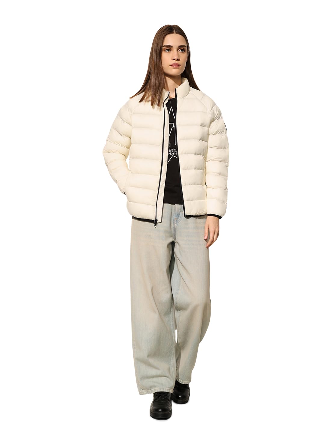 only Women Puffer Jacket with Patchwork-picture-41