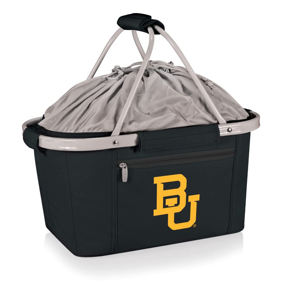 PICNIC TIME NCAA Baylor Bears Metro Shopping Basket - Insulated Picnic Basket - Collapsible Market Basket - Utility Tote Cooler Bag