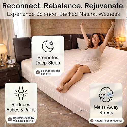 Image of Earthing Grounding Bedsheet - Pure Silver Fibre, Cotton Conductive Fabric - Reduces Body Voltage, Improves Sleep - Complete Kit Included - Single Size - Beige Colour