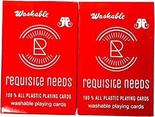 REQUISITE NEEDS Playing cards, Plastic , Set of 2, Black, Washable, Waterproof