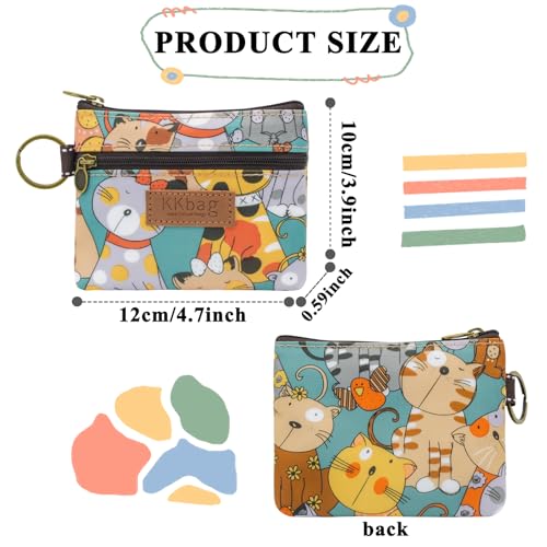 Image of Coin Bag, Waterproof Coin Wallet Small Coin Purse with Zipper and Keyring, Cute Coin Pouch for Women and Girls, Change Purse Mini Storage Bag for Coin, Cards, Keys, Lipsticks (green)