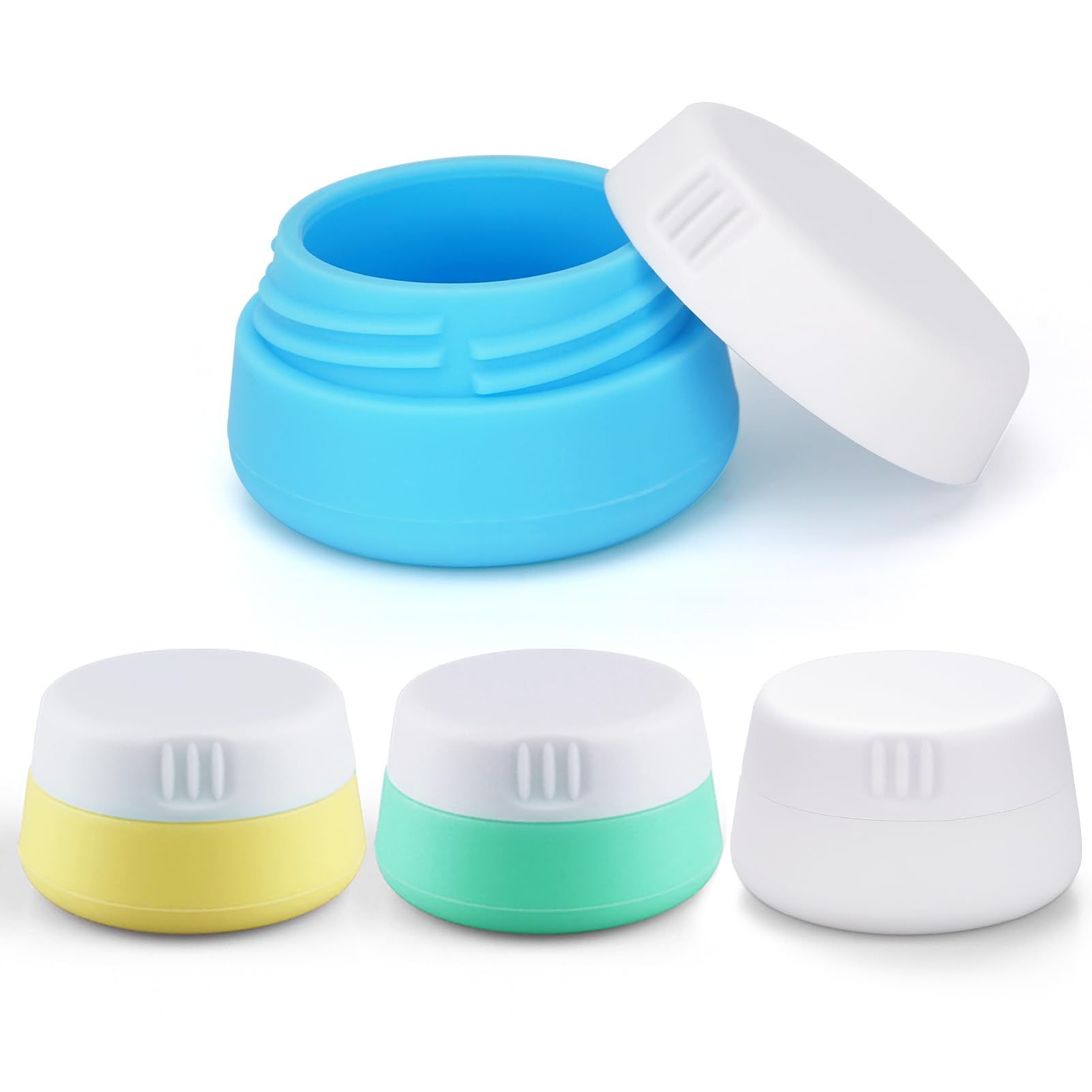 Cosywell Travel Containers for Toiletries 20ml/0.7oz TSA Approved Silicone Cream Jars Refillable Leak-proof Travel Size Containers Toiletry Bottles with Lid for Lotion Cosmetic Makeup Body Cream