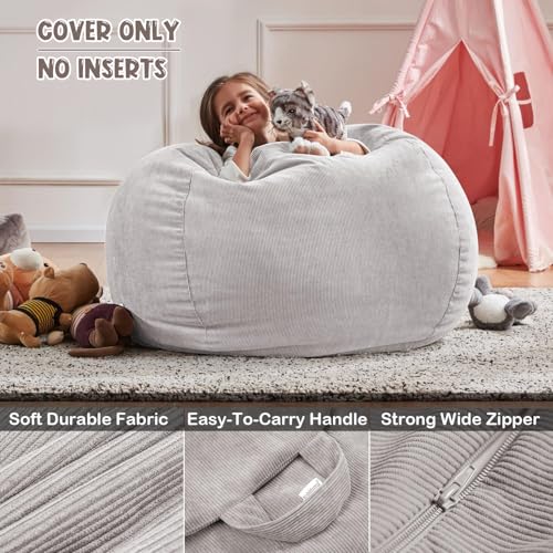 Nobildonna Sitzsackstuhl für Kinder und Erwachsene, nur Bezug (Keine Füllung) für Sofa-Stofftiere, 110 x 89 cm