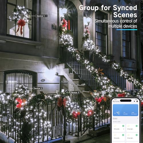 Image of Brizled Smart Christmas Lights, 66FT 200 LED Color Changing Christmas String Lights App & Voice Control, Dimmable Cool White & Multicolor Xmas Tree Lights Music Sync for Indoor Outdoor Wedding Party