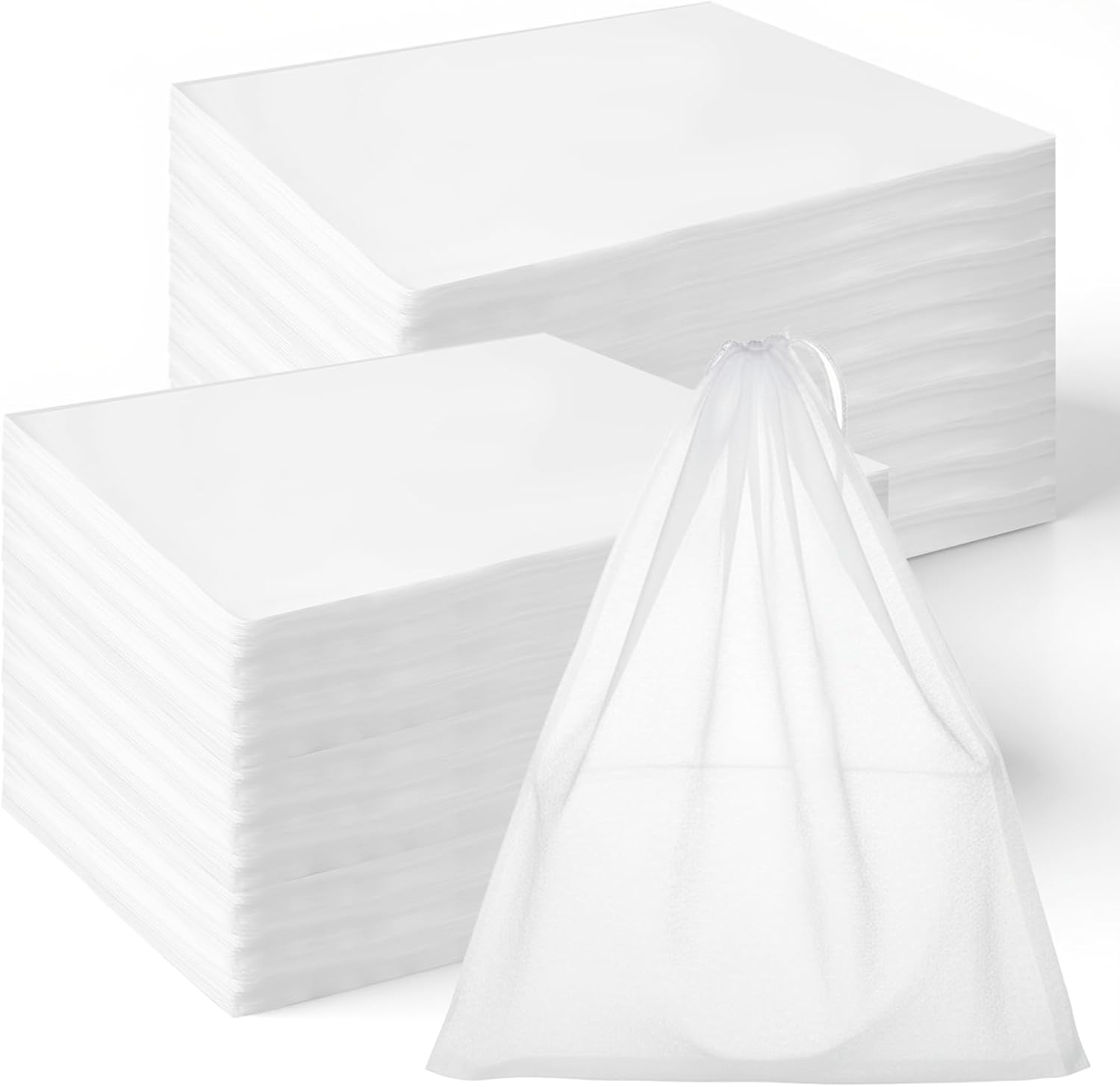 SHENLIU 200 Pcs Dust Proof Shoe Bag Drawstring Dust Bags for Purses Storage Bags for Handbags Non Woven Fabric Handbag Shoe Covers for Packing, Travel, Home Closet Organizer DustCover, 12.2 x 15 Inch