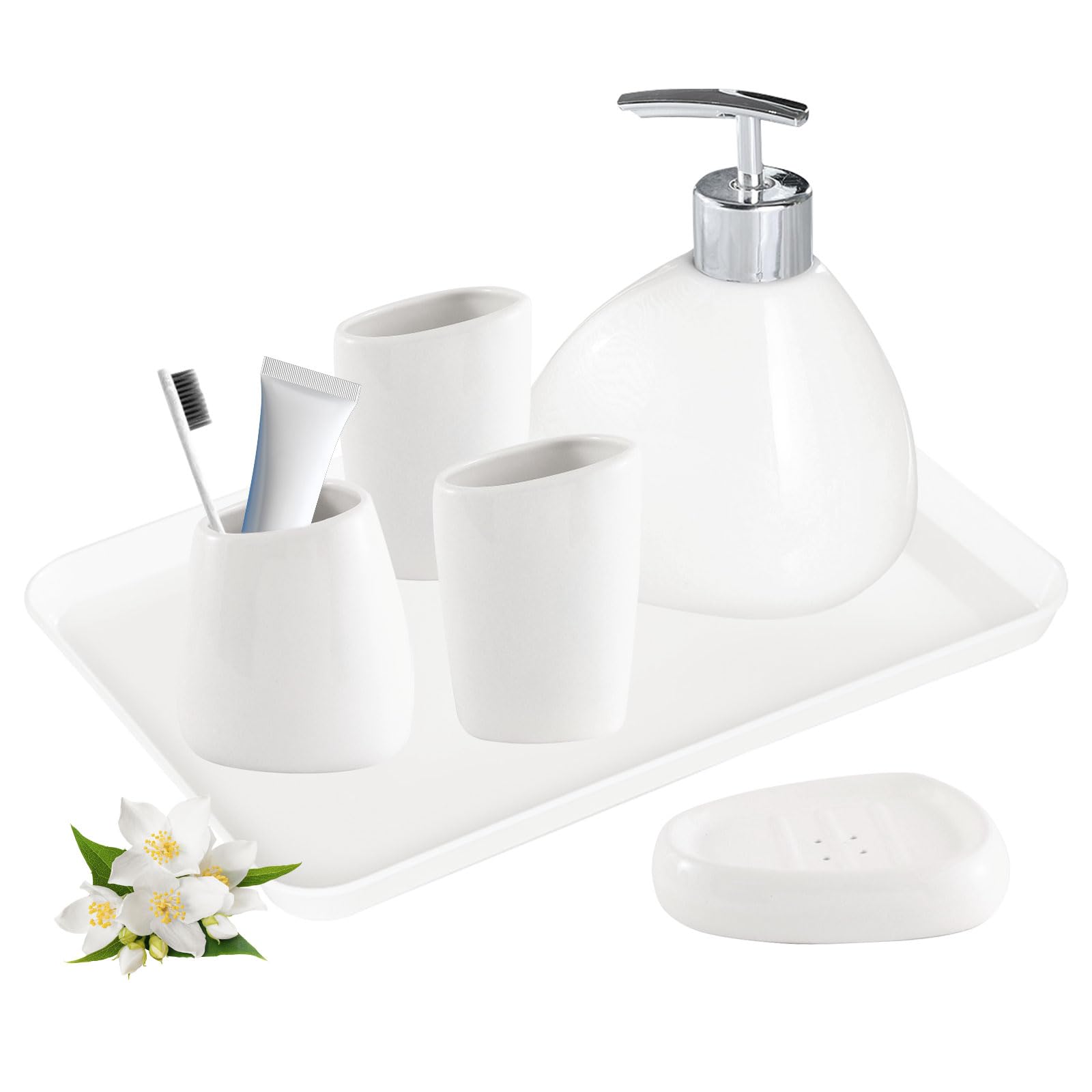 Ensemble D'Accessoires De Salle De Bain 4 Pièces, Ensemble Complet D