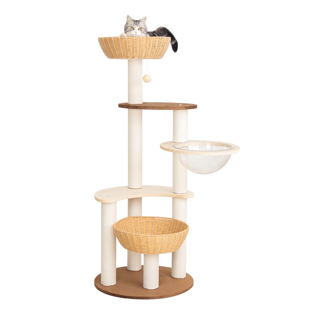 Amazon | 【なになにLife】 キャットタワー 据え置き 木製 大型猫