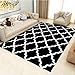 Jiaosa Wykładany dywan do pokoju dziecięcego, czarny, z polilinii, kwadratowy, miękki, antypoślizgowy, wykładzina 80 x 160 cm, nadaje się do prania w pralce 2 ft 10 cm