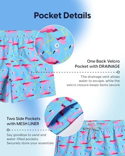 Image of maamgic Mens Swim Trunks 5 Inch with Mesh Lining, Quick Dry Mens Bathing Suit, Swim Shorts for Swimming and Beach