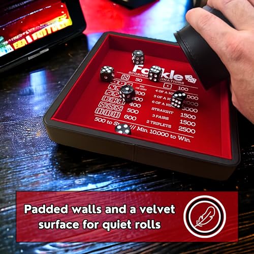Farkle bandeja de dados con combinaciones de puntuación integradas y dados de perlas 7