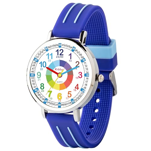 Kiddus Montre Enfant Fille et Garçon à partir de 5 Ans, Montre Éducative Analogique à...