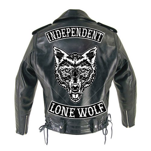 Vegasbee Big Lone Wolf Head Patch Tattoo Ink Art Embroidered Iron-On Patch Large Size 12" By 9.5" Inches Usa (Black-White) #TOP4