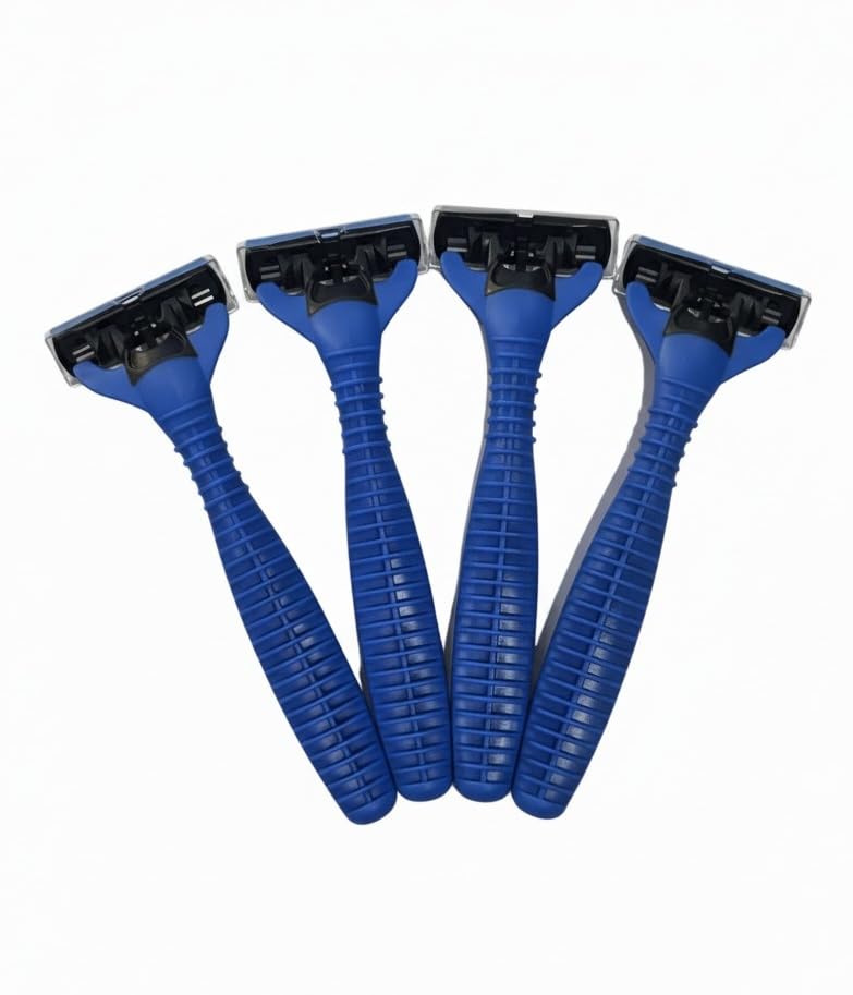 Image of WETELL 3-Blade Disposable Razors for Men, Stainless Steel Triple Blade Shavers, Ultra Smooth Comfortable Shave, 4 Count (WT201966)