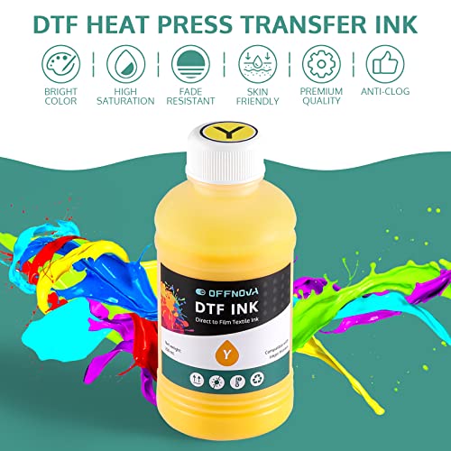 Offnova Premium Dtf Ink 1500Ml, Dtf Ink Refill For Dtf Inkjet Printer Epson Et-8550, Xp-15000, L1800, L805, R1390, R2400, Direct To Film Heat Transfer Printing, 250Ml X 6 (Cmyk + 2White) #TOP1