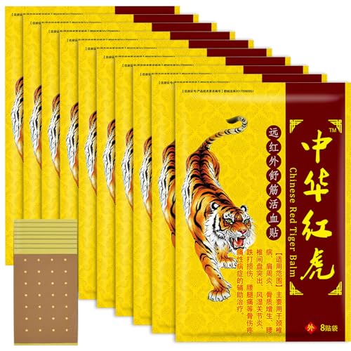 CLIUNT Cerotti antidolorifici, 80 pezzi cerotto cinese della tigre, cerotti antidolorifici per muscoli della per schiena, articolazioni, dolori muscolari del collo