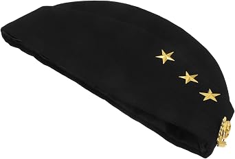 COLLBATH Breathable Russian Sailor Hat for Dance and Themed Parties Comfortable Soft Texture and Unique Star Design for Adult Costume Accessory Black