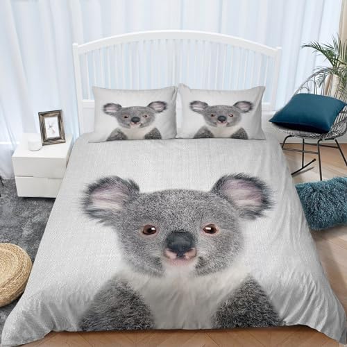 Housse de Couette Koala Peau Sensible Parure Microfibre Sans Repassage