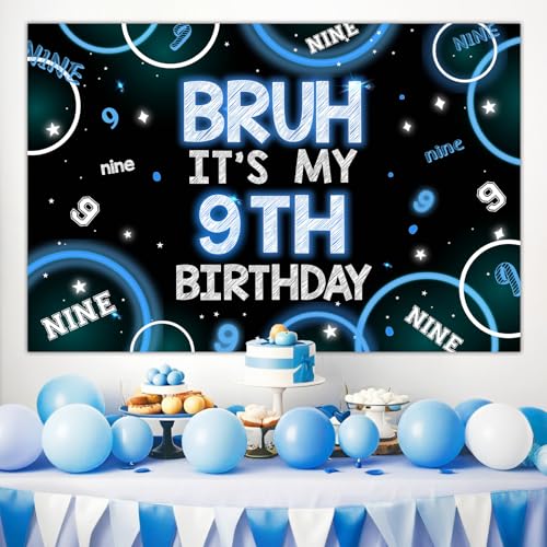 Arrière plan anniversaire 9 ans pour cacher un mur et décorer