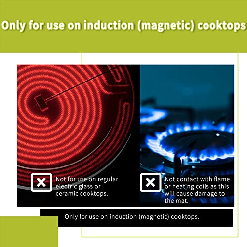 Image of Cook's Aid 2PCS Silicone Induction Cooktop Protector Cover Mat 11 inch(Magnetic) | 230C (450℉) Heat-Resistant Induction Stove Protector | Multifunctional Silicone Mat (Logo CK)