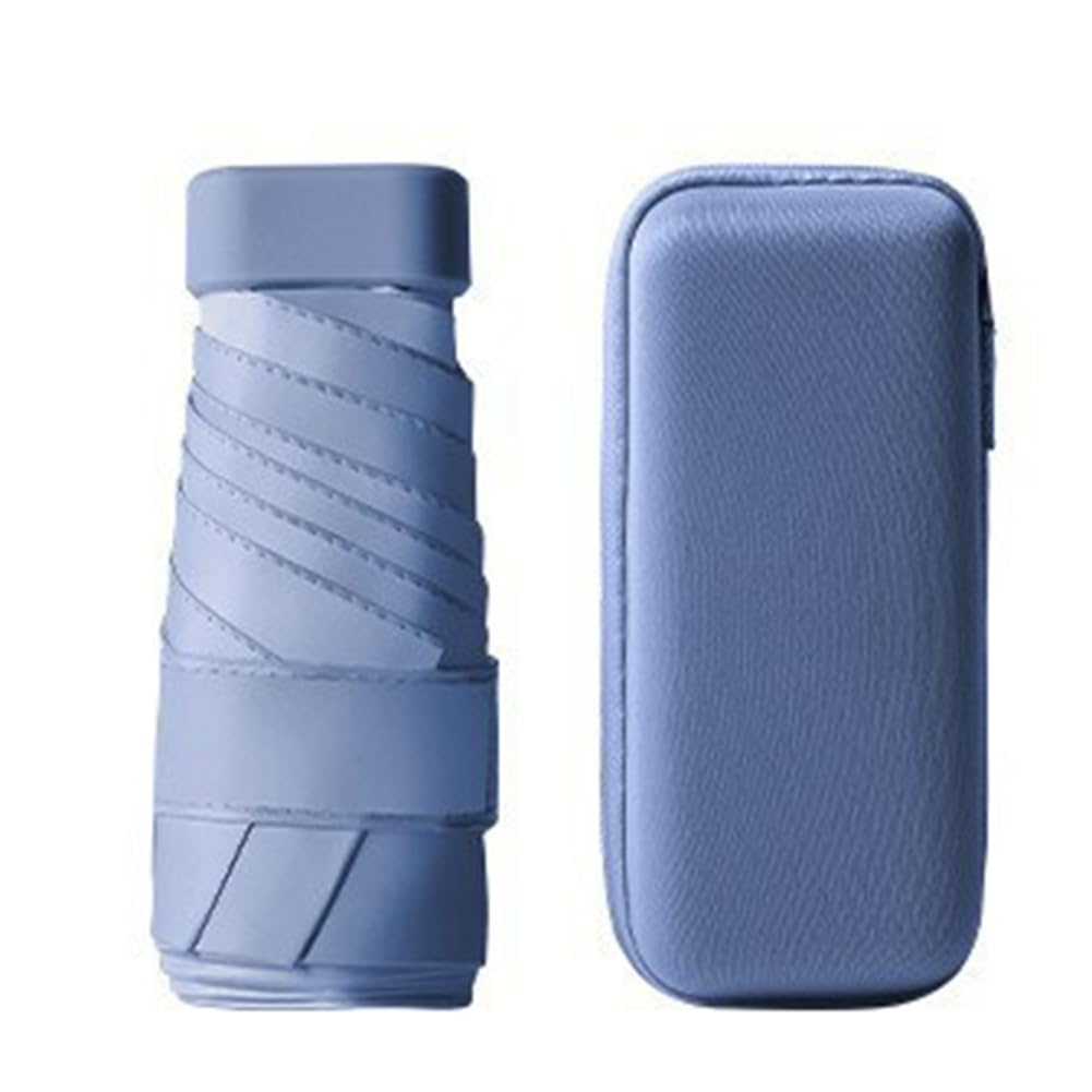 CTRLZS Six Fold Card Umbrella Portable Pocket Capsule Umbrella Anti-Ultraviolet for Rain and Shine Sunscreen Umbrella,B