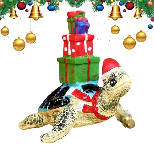 Uonguon Turtle Statue, Animal Statue Home, Festive Turtle Ornament Christmas Turtle Collectible Turtle Christmas Decor Holiday Turtle Statue Turtle Christmas Tree Ornament Christmas