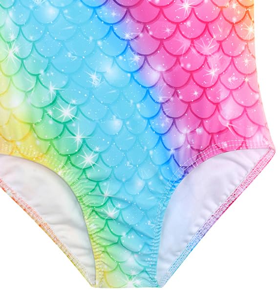 Image of Girls Swimsuit One Piece Bathing Suit with Adjustable Straps Cute Little Kids Swimming Suits Beach Swimwear 4T-12